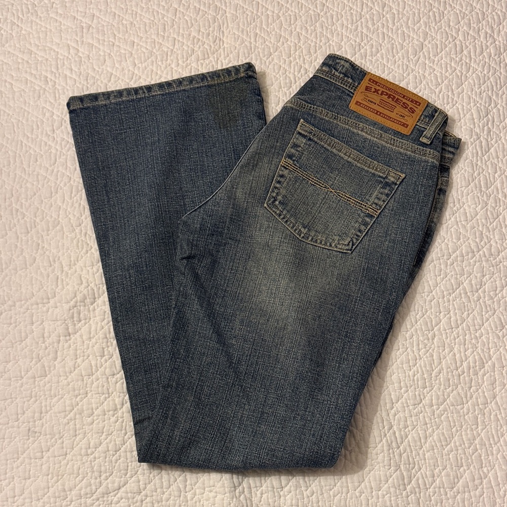 Express Dark Blue Bootcut Jeans